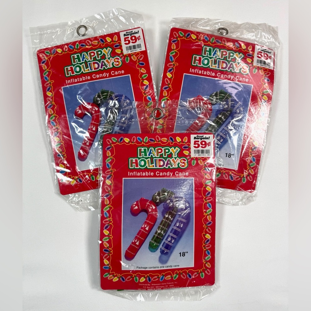 NWT‎ LOT of MIDWESTERN HOME PRODUCTS INC VINTAGE Inflatable Candy Canes 18”